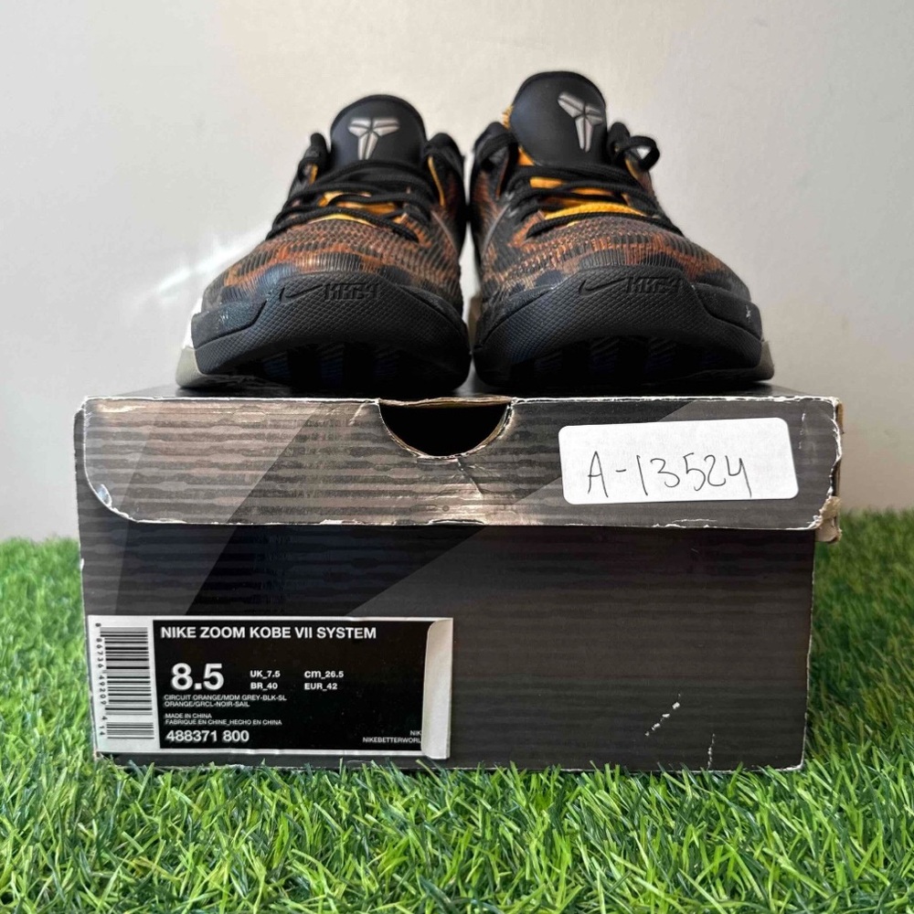 Nike Zoom Kobe 7 VII System Cheetah Orange Black - Picture 9 of 10